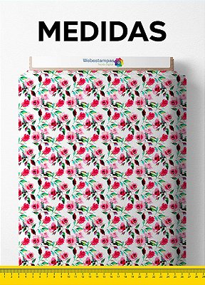 Tecido Micropercal Estampa Digital Floral 174 com 1,55m de Largura