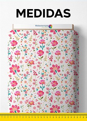Tecido Micropercal Estampa Digital Floral 176 com 1,55m de Largura