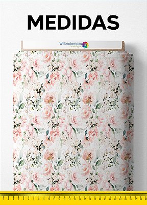 Tecido Micropercal Estampa Digital Floral 180 com 1,55m de Largura