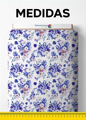 Tecido Micropercal Estampa Digital Floral 190 com 1,55m de Largura
