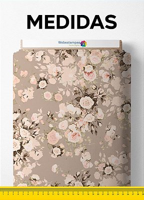 Tecido Micropercal Estampa Digital Floral 192 com 1,55m de Largura