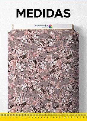 Tecido Micropercal Estampa Digital Floral 193 com 1,55m de Largura