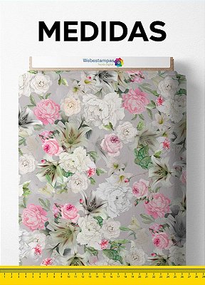 Tecido Micropercal Estampa Digital Floral 195 com 1,55m de Largura