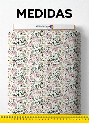 Tecido Micropercal Estampa Digital Floral 213 com 1,55m de Largura