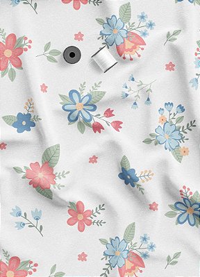 Tecido Micropercal Estampa Digital Floral 217 com 1,55m de Largura
