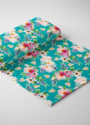 Tecido Micropercal Estampa Digital Floral 221 com 1,55m de Largura