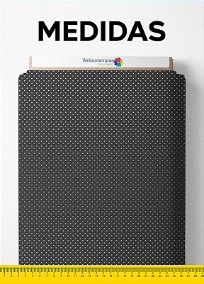 Tecido Micropercal Estampa Digital Bolinhas Fundo Cinza 1,55m de Largura