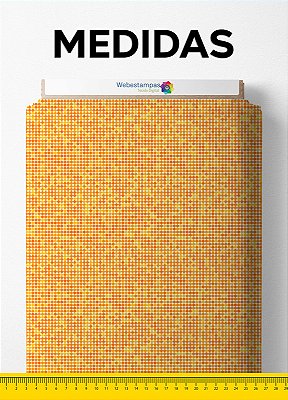 Tecido Micropercal Estampa Digital Bolinhas Laranja 1,55m de Largura
