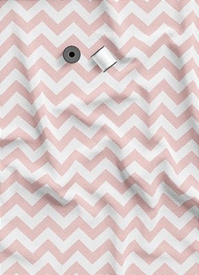 Tecido Micropercal Estampa Digital Chevron Rosa 1,55m de Largura