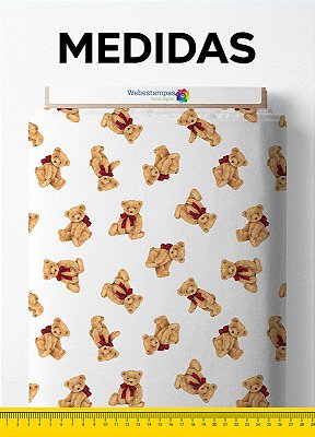 Tecido Micropercal Estampa Digital Urso de Pelúcia 1,55m de Largura