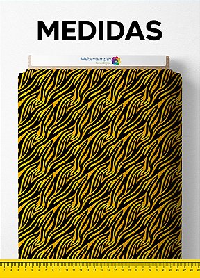 Tecido Micropercal Estampa Digital Zebra Amarelo e Preto 1,55m de Largura