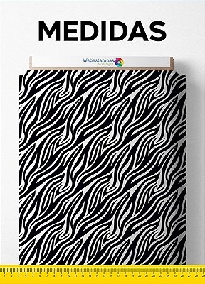 Tecido Micropercal Estampa Digital Zebra Ondulada 1,55m de Largura
