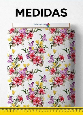 Tecido Helanca Estampa Digital Floral 34 com 1,55m de Largura