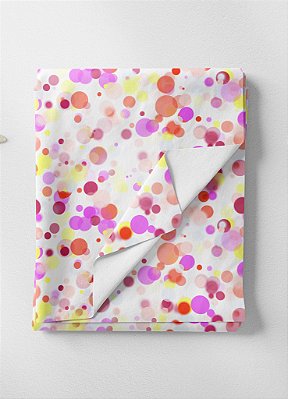 Tecido Oxford Estampa Digital Bolinhas Rosa, Amarelo e Vermelho 1,55m de Largura