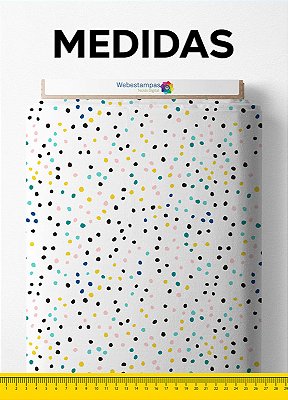 Tecido Oxford Estampa Digital Pontinhos Multicores 1,55m de Largura