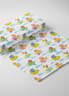 Tecido Oxford Estampa Digital Bichinhos Aviadores 1,55m de Largura