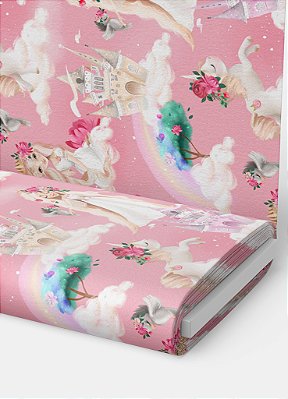 Tecido Oxford Estampa Digital Castelo Encantado 1,55m de Largura