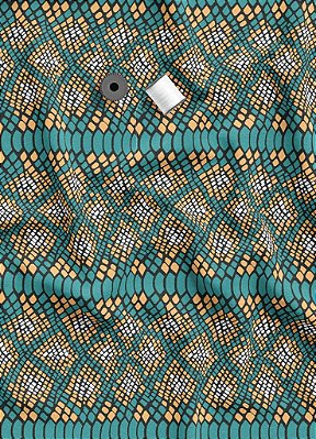 Tecido Oxford Estampa Digital Cobra Verde e Amarelo 1,55m de Largura