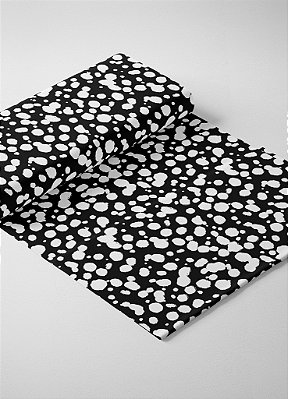 Tecido Oxford Estampa Digital Onça Pintas Brancas Fundo Preto 1,55m de Largura
