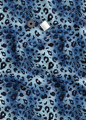 Tecido Oxford Estampa Digital Onça Pintada Azul 1,55m de Largura