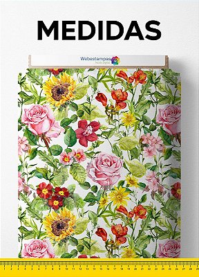 Tecido Velboa Estampa Digital Floral 6 com 1,55m de Largura