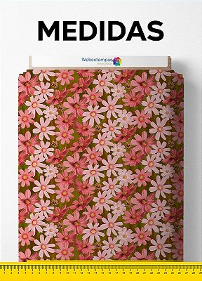 Tecido Velboa Estampa Digital Floral 220 com 1,55m de Largura