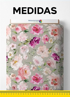 Tecido Veludo Suede Estampa Digital Floral 50 com 1,40m de Largura