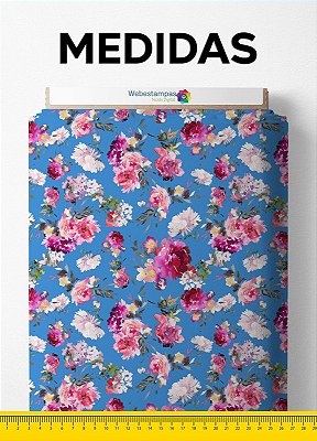 Tecido Veludo Suede Estampa Digital Floral 60 com 1,40m de Largura