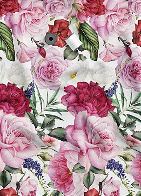 Tecido Veludo Suede Estampa Digital Floral 93 com 1,40m de Largura