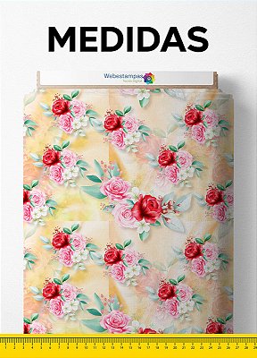 Tecido Veludo Suede Estampa Digital Floral 172 com 1,40m de Largura