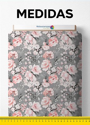 Tecido Veludo Suede Estampa Digital Floral 181 com 1,40m de Largura