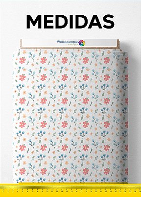 Tecido Veludo Suede Estampa Digital Floral 216 com 1,40m de Largura