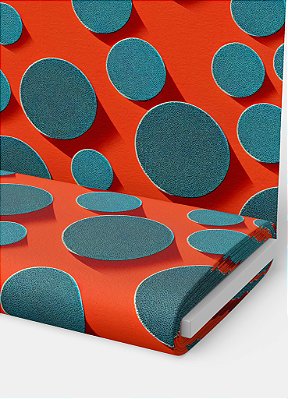 Tecido Veludo Suede Estampa Digital Círculos Fundo Laranja 1,40m de Largura