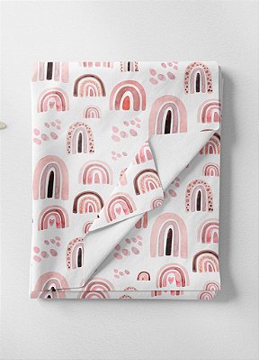 Tecido Veludo Suede Estampa Digital Arco-Íris Rosa 1,40m de Largura