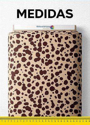 Tecido Veludo Suede Estampa Digital Onça Pintas Marrons 1,40m de Largura