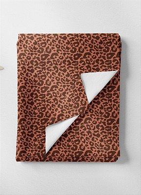 Tecido Veludo Suede Estampa Digital Onça pintada marrom e palha 1,40m de Largura