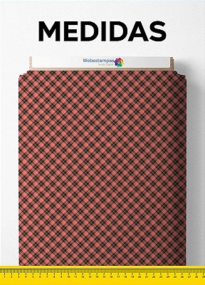 Tecido Veludo Suede Estampa Digital Xadrez 88 com 1,40m de Largura