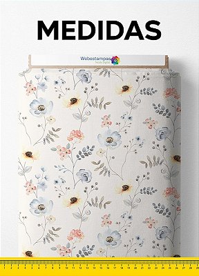 Tecido Tricoline Misto Estampa Digital Floral 86 com 1,50m de Largura