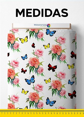 Tecido Tricoline Estampa Digital Floral 9 com 1,50m de Largura