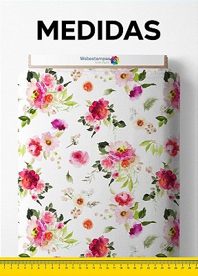 Tecido Tricoline Estampa Digital Floral 14 com 1,50m de Largura