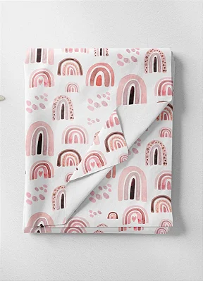 Tecido Tricoline Estampa Digital Arco-Íris Rosa 1,50m de Largura