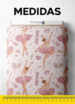 Tecido Micropercal Estampa Digital Beautiful Ballerina 1,55m de Largura