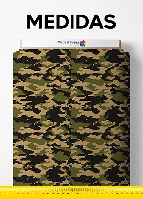 Tecido Micropercal Estampa Digital Camuflada Militar 1,55m de Largura
