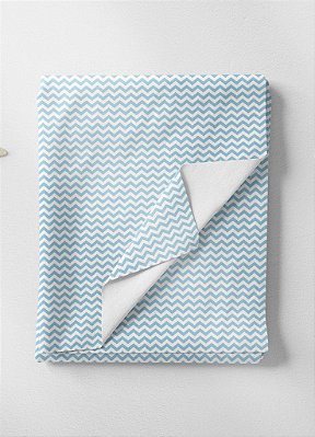 Tecido Micropercal Estampa Digital Chevron Azul Bebê 1,55m de Largura