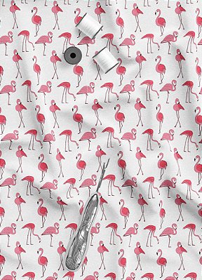 Tecido Micropercal Estampa Digital Flamingos 1,55m de Largura