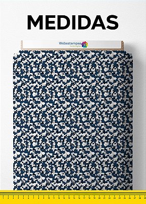 Tecido Micropercal Estampa Digital Camuflado Pixel Marinho 1,55m de Largura