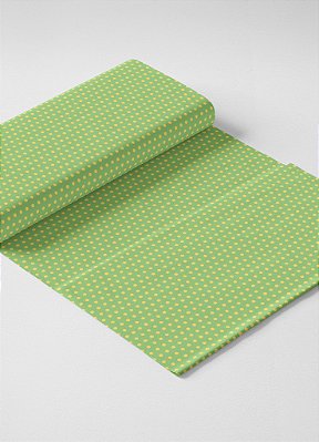 Tecido Micropercal Estampa Digital Poa Mini Amarelo Fundo Verde 1,55m de Largura
