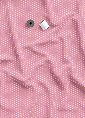 Tecido Micropercal Estampa Digital Poa Mini Rosa e Branco 1,55m de Largura