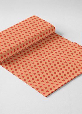 Tecido Micropercal Estampa Digital Poa Vermelho e Laranja 1,55m de Largura