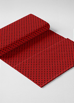 Tecido Micropercal Estampa Digital Mini Triagulo Vermelho e Preto 1,55m de Largura